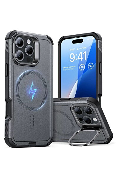 ESR Husa pentru iPhone 16 Pro - Cyber Armor Kickstand - Grey