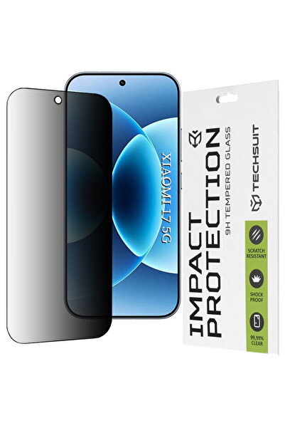Techsuit Folie pentru Xiaomi 17 - 111D Anti-spion cu adeziv integral - Negru