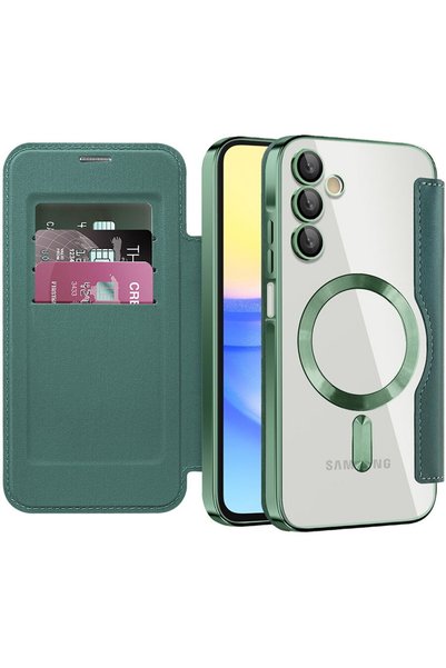 Techsuit Husă pentru Samsung Galaxy A15 4G / A15 5G - SmartMag Book Case - Verde