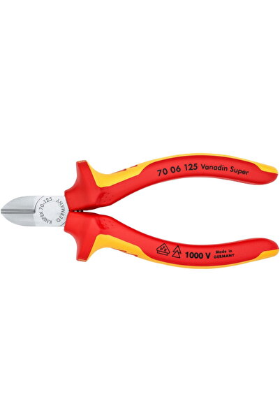 Knipex Clește tăietor izolat VDE 70 06 125, clește de tăiat (roșu/galben, lun...