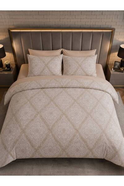 Sheri Home Lastikli Çarşaflı Nevresim Takımı Çift Kişilik Premium CottonLEOMO...