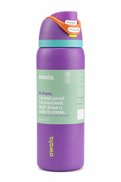 Generic Owala 32oz Insulated Stainless Steel Water Bottle with Straw Lid, Pur...