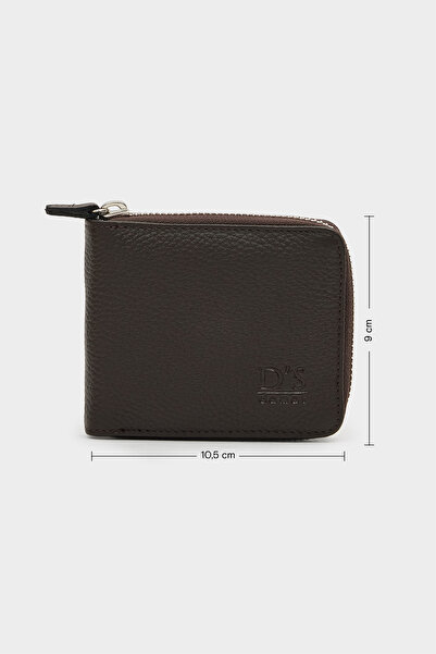 D'S Damat Portofel Ds Damat maro din piele naturală 100% cu fermoar