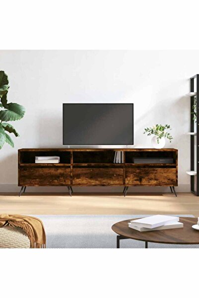 Concept Comodă TV, stejar fumuriu, 150x30x44,5 cm, lemn prelucrat