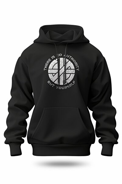 buzagi tasarım ürünleri Crass Digital Print Hooded Unisex Sweatshirt