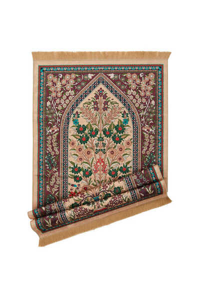 Bursa İpek Camel Velvet Rug Prayer Mat