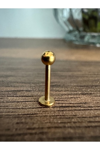 Bylin Takı %100 316 L Cerrahi Çelik Top Kilitli Labret Percing- 1 Adet