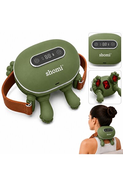 shomi MD-1832 Şarjlı Yoğurmalı Boyun Ve Sırt Masaj Aleti - Isıtmalı Kulunç Ve...