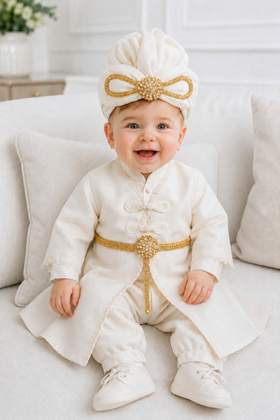 Osmanlı Tuğralı Erkek Bebek Kaftan Mevlüt Takımı / Sünnet Kıyafeti