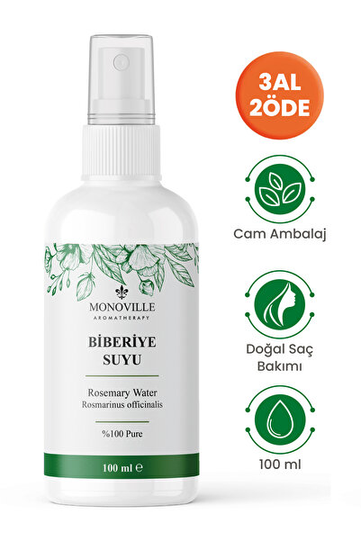 Monoville Biberiye Suyu 100 ml Cam Şişe Sprey Başlıklı (Rosemary Water)