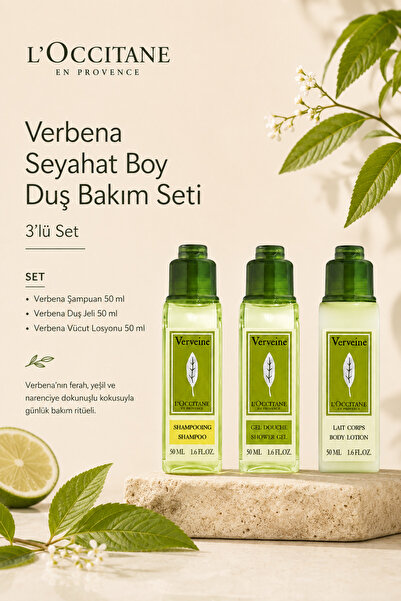 L'Occitane Verbena Seyahat Boy Duş Bakım Seti, 3'lü Set