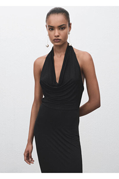 MANGO Woman Backless Draped Dress