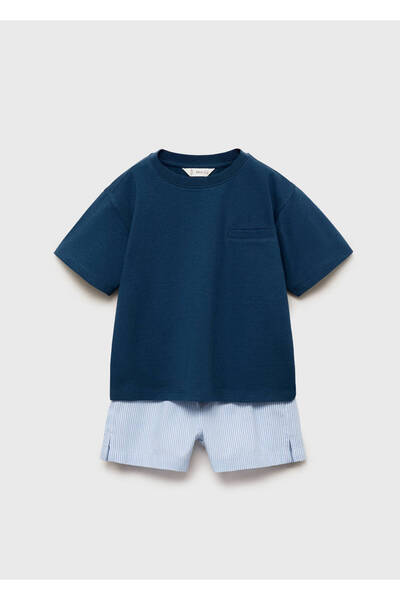 MANGO Baby Striped Shorts Pajama Set