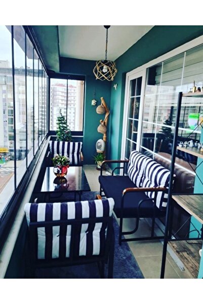 Serdemdizayn 2-1-1-sehpa Bahçe Balkon Takımı Zebra