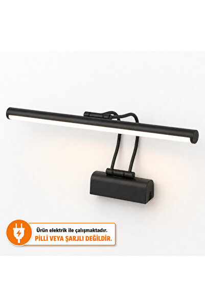 SeKaTech Resim,tablo,ayna Üstü Banyo Ledli Aplik 220v 5 Renk Siyah Flüt Aplik...