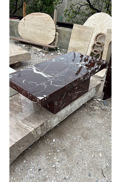 adomarmarblehandmadeandluxury Rosso Levanto Orta Sehpa