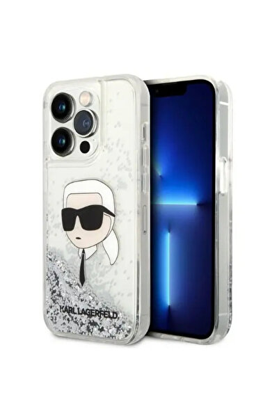 Karl Lagerfeld KLHCP14LLNKHCH Carcasă rigidă argintie/argintie pentru iPhone ...