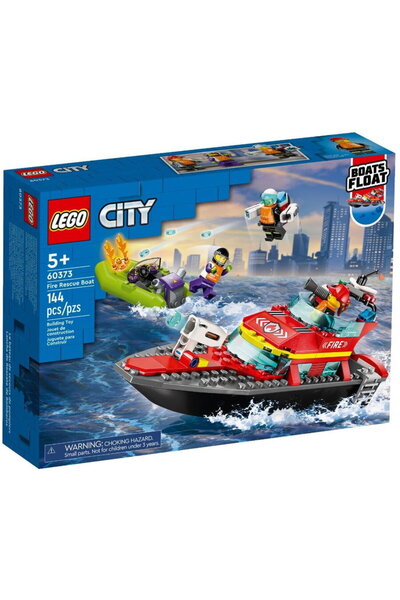 LEGO City - Barca de salvare a pompierilor 60373, 144 piese