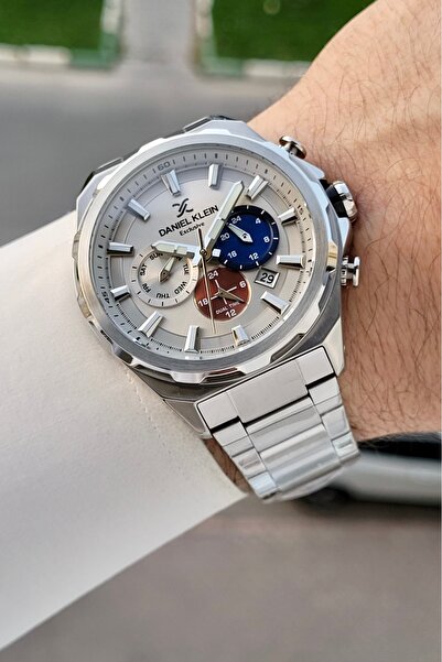 Daniel Klein Dial Gray Band Silver Color Inner Indicators Active Gift Packed ...
