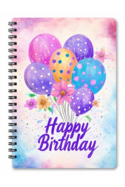 Panda 🎂   Happy Birthday A5 Spiral Notebook with Cake |   Striped Notepad | ...