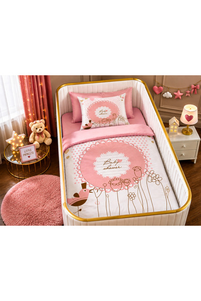 Fabeteks Baby Shower Single Digital Baby Duvet Cover Set