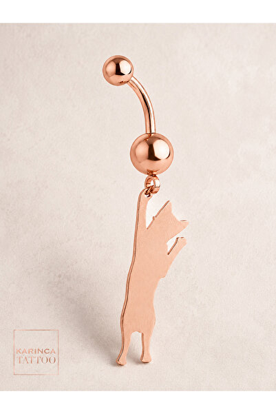 Karınca Piercing Kedi Sallantılı Rose Göbek Piercingi Belly Piercing
