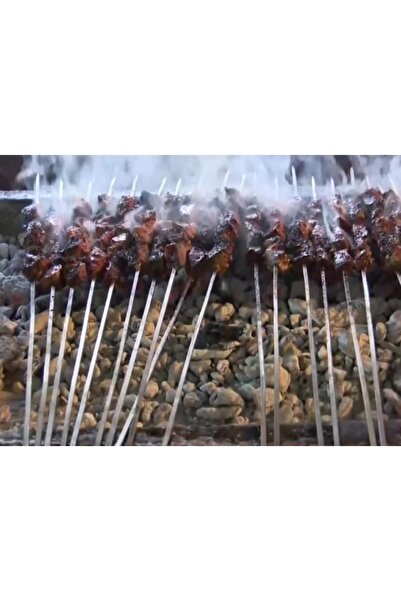 mobilreyon 12 adet Kare Ciğer Şişi 50 cm , Et Mangal Şiş (uzunluk 50 cm , Kalınlık 3 mm)