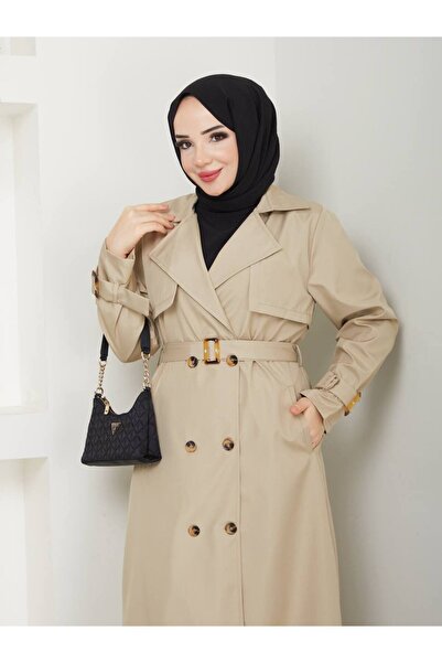 RACE FASHİON Trenci Hijab din decolteu petrecut în V piese, curea piese RC110...