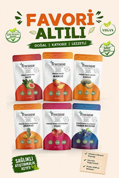 Freezeva Freeze Dried Kuru Meyve Cipsi Favori 6'lı - Avantajlı Set