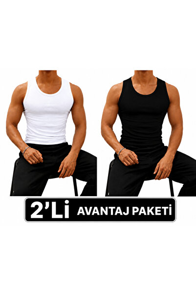 Livik Men's Halter Neck Sports Lycra Casual & Sports Athlete Black and White Set