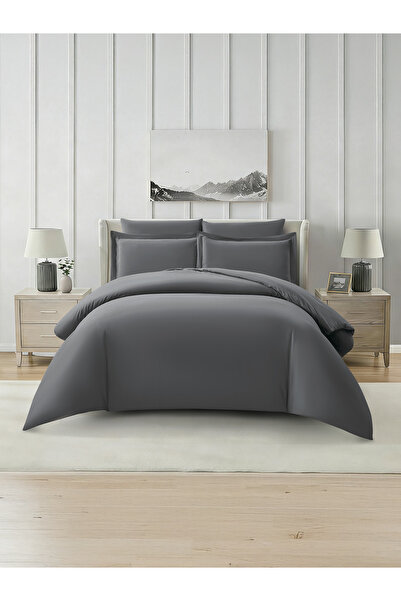 Donetella Solid Duvet Cover Set 6-Pcs, King Size 220×240 cm Bed, Brushed Micr...