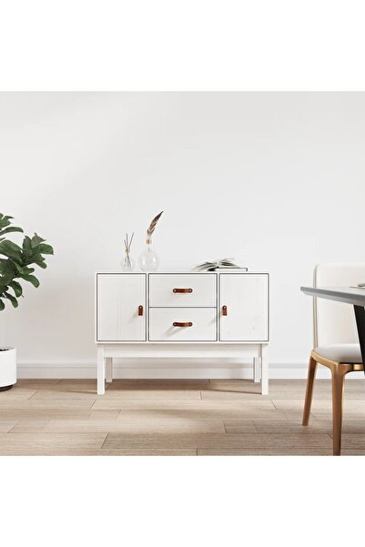 Concept Servantă, alb, 110x40x78 cm, lemn masiv de pin