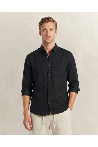 Gant Erkek Siyah Regular Fit Gömlek