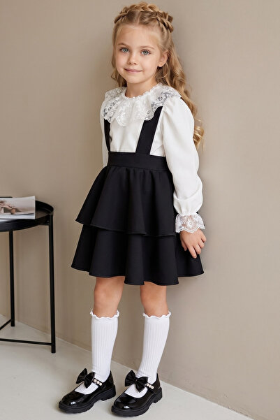 Parla Kids Κορίτσι Παιδικό Μαύρο Φόρεμα Helen Gilet Δαντελένια Μπλούζα 23 Απρ...