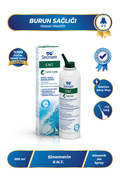 Wellcare Sinomarin E.N.T. Deniz Suyu Burun Spreyi 200 ml
