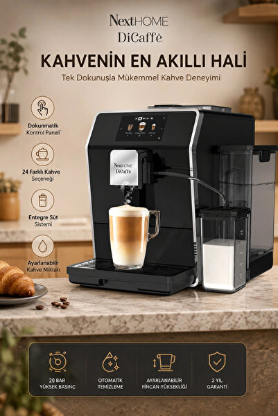 Next HOME DiCaffe Tam Otomatik Espresso Makinesi 24 İçecek Dokunmatik Ekran K...