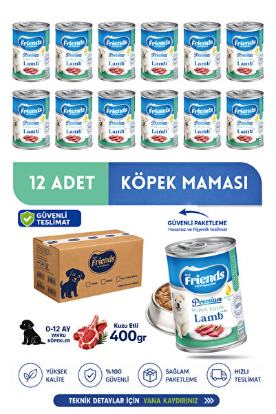 Friends Premium Kuzu Etli Yavru Köpek Konservesi 24x400 gr (Chunk Special)