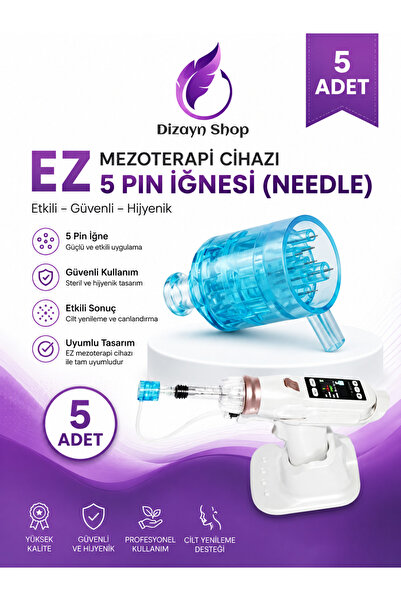 DİZAYNSHOP EZ Mezoterapi Cihazı 5 Pin İğnesi (Needle) 5 adet
