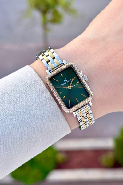 Daniel Klein 21 mm Women's Wristwatch with Green Dial and Gold Silver Color S...