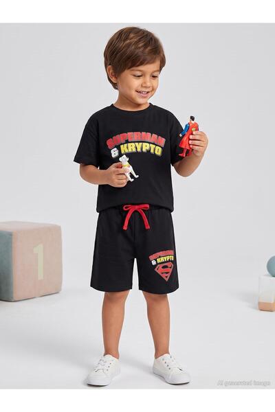 Superman Superman & Krypto Printed Set for Ages 2-5 - Black