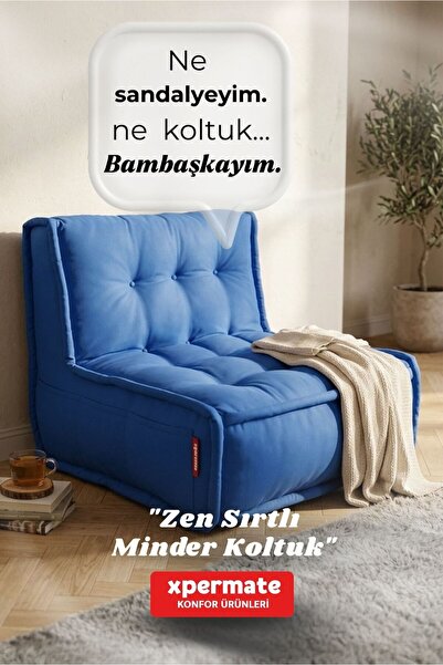 XPERMATE Sırtlı Pofidik Minder Koltuk Yer Koltuğu Sırt Destekli Oturma Minder...
