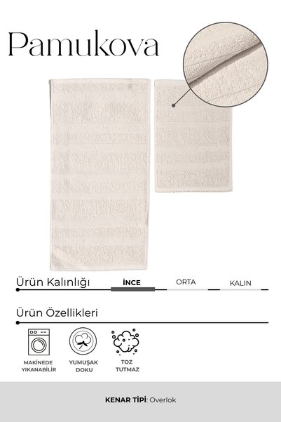 Halispecial Pamukova Water Absorbent Soft 2-Piece Bathroom Mat Set Washable Modern Sink Front Foot Mat (60X100 cm + 50X60 cm)