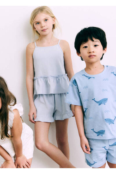 MANGO Kids Pijamale scurte cu volane
