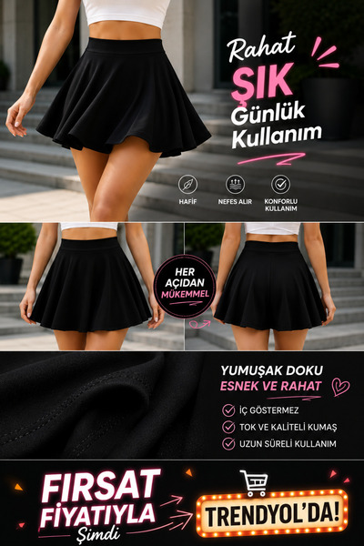 BENİMOLMALI Fusta cu talie elastica Fusta mini Fusta intreaga din lycra Fusta...