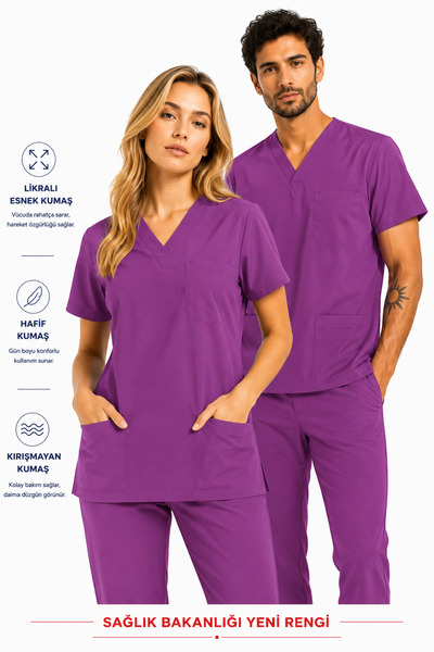 Raven Uniform Scrubs Suit Lycra Uniformă medicală, Asistentă, Doctor, Farmaci...