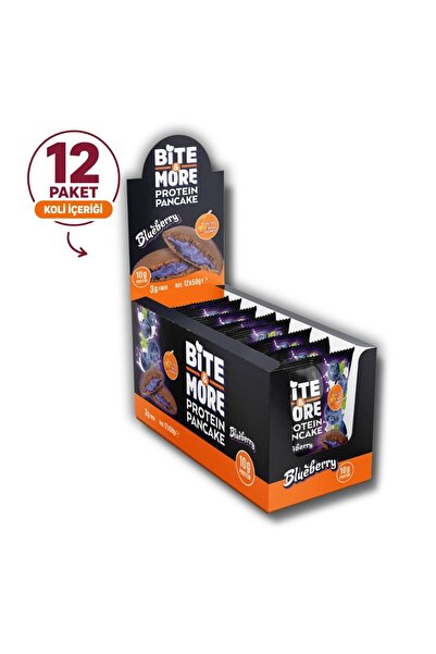 bite & more Yaban Mersinli Kakaolu Protein Pankek (50g x12 Adet)