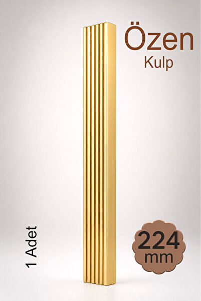 Badem10 Özen 224 mm 22.4 cm Çizgili Mat Sarı Metal Mobilya Kulpu Uzun Çekmece...