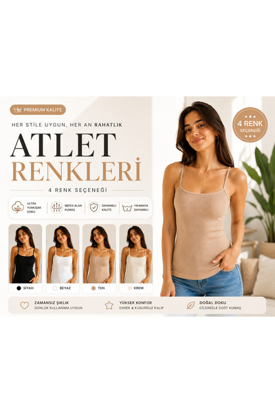 twenty ipek KADIN FİTİLLİ PAMUKLU 4'LÜ ATLET