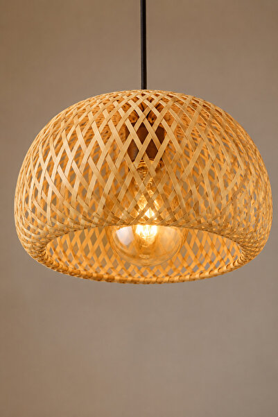 Lambadar Mirage Model Tekli Rattan Bambu Modern Tasarım İskandinav Bohem Sark...
