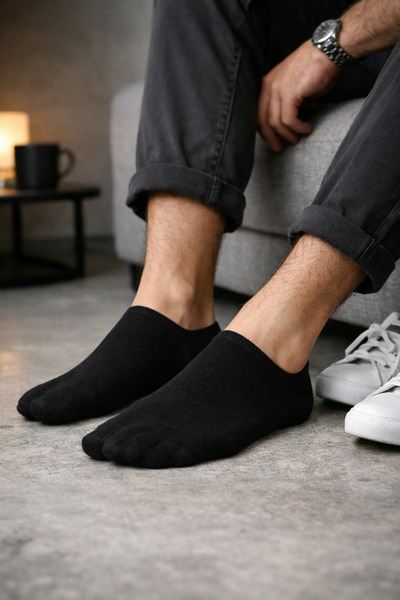 Rocks For Men's Bamboo Booties - 12 Pairs Seamless Socks Set